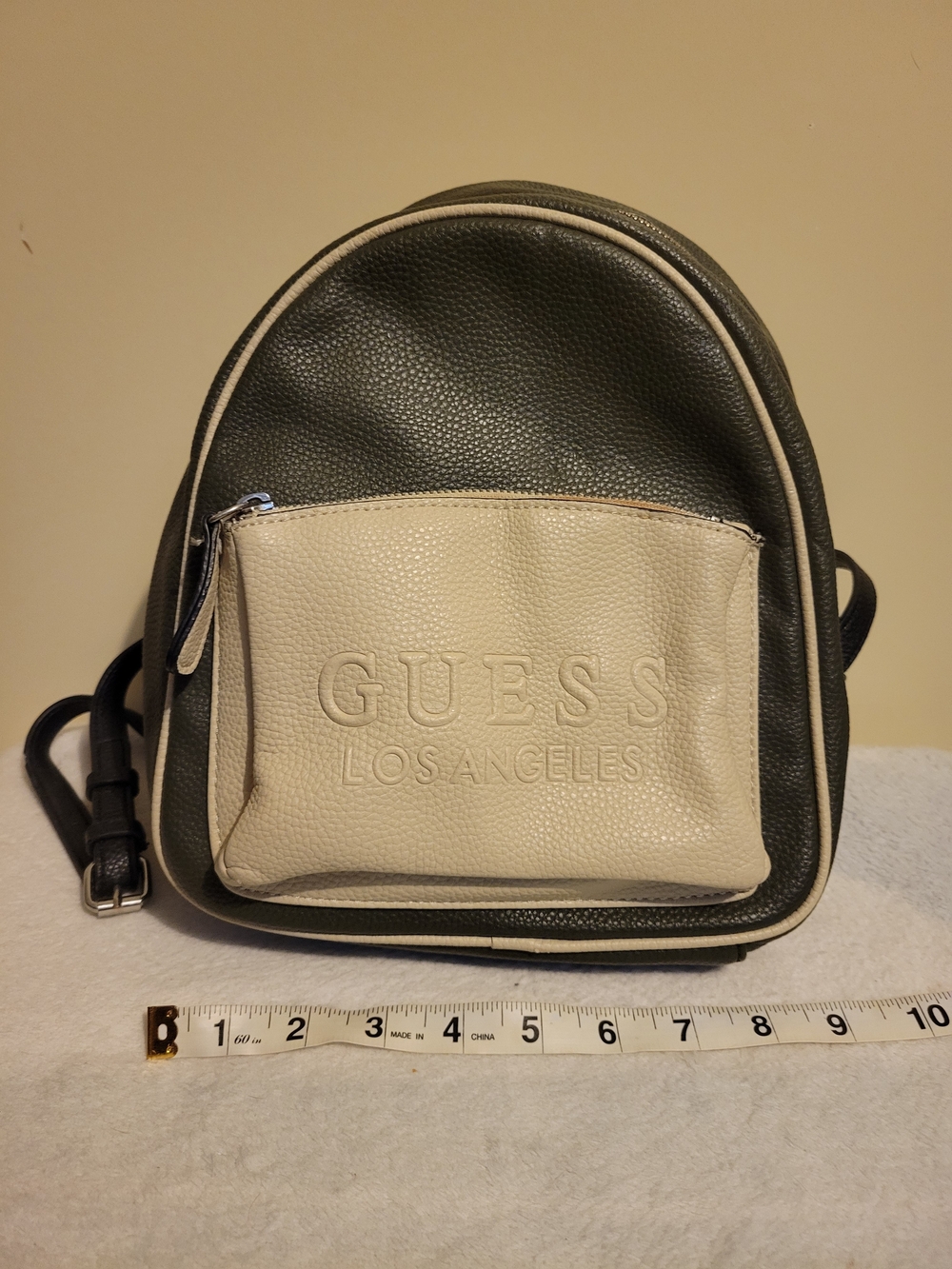 GUESS Los Angeles Two-Tone Mini Backpack - Olive & Cream